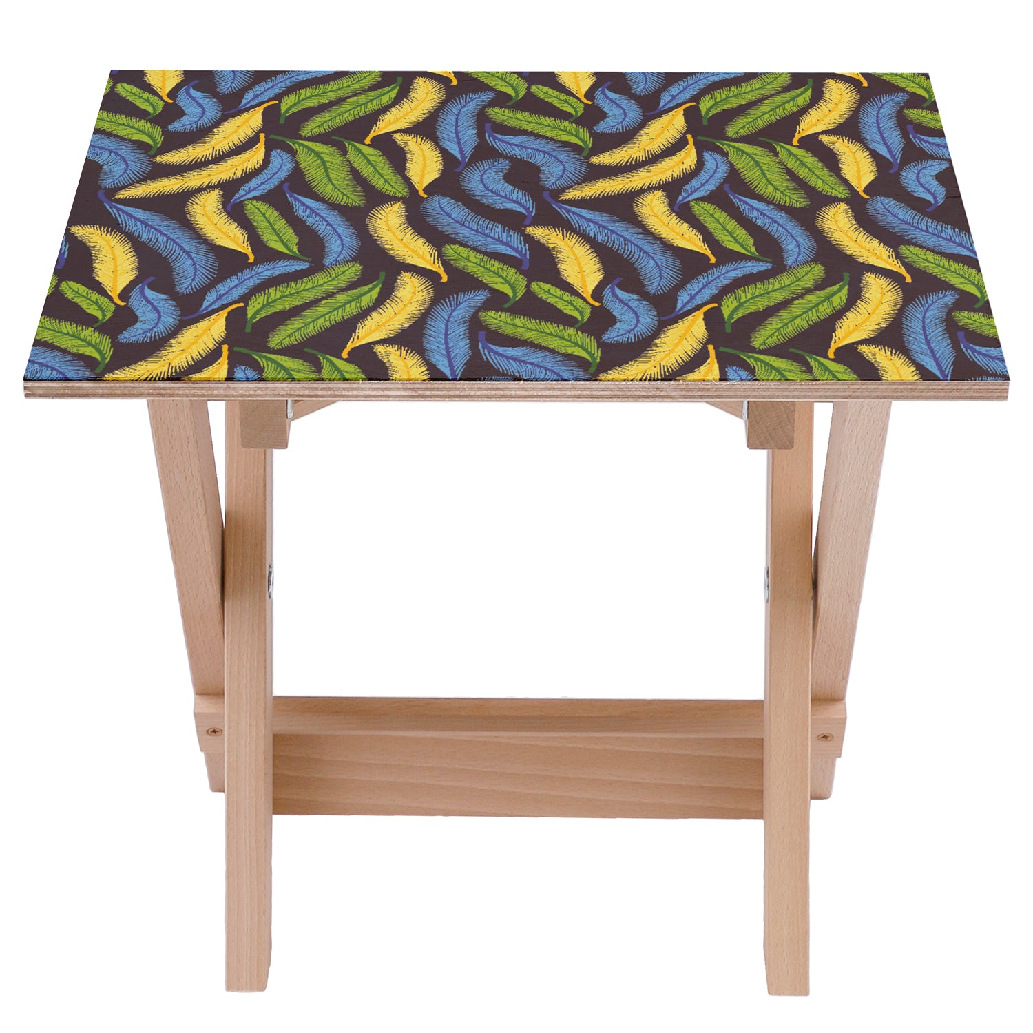 Holztisch Yellow-Green-Blue-50x50 CM