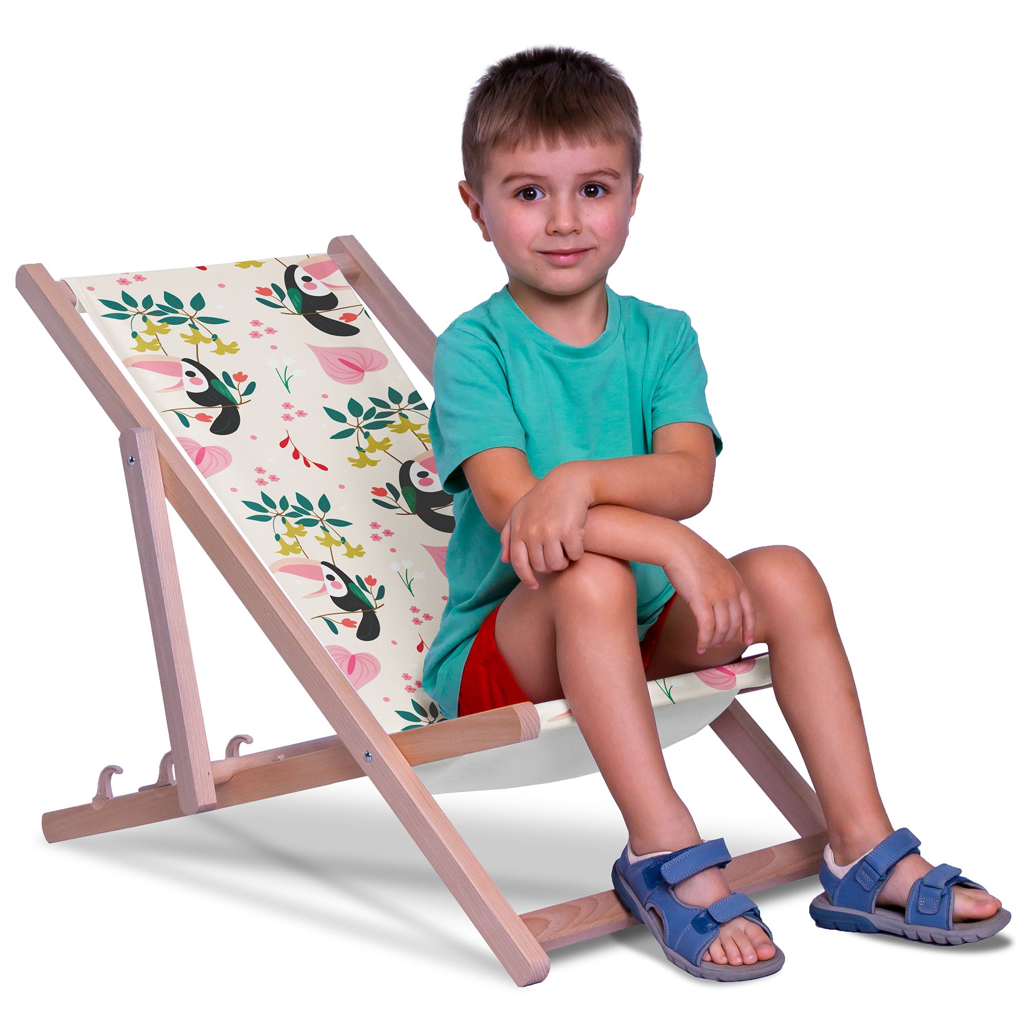 Wooden Deck Chair Toucan Pastel