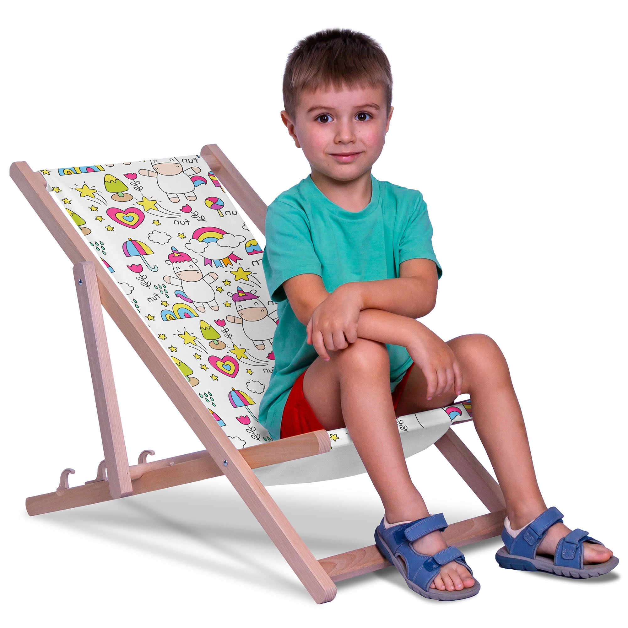 Wooden deck chair Unicorn Land