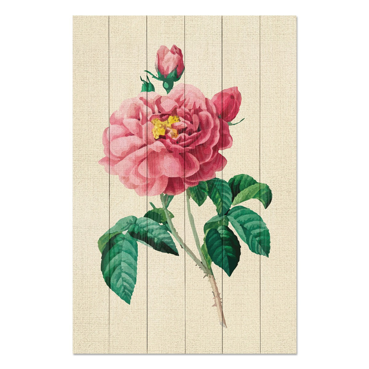 Bild Wood Vintage Pink Flowers-50x70 cm
