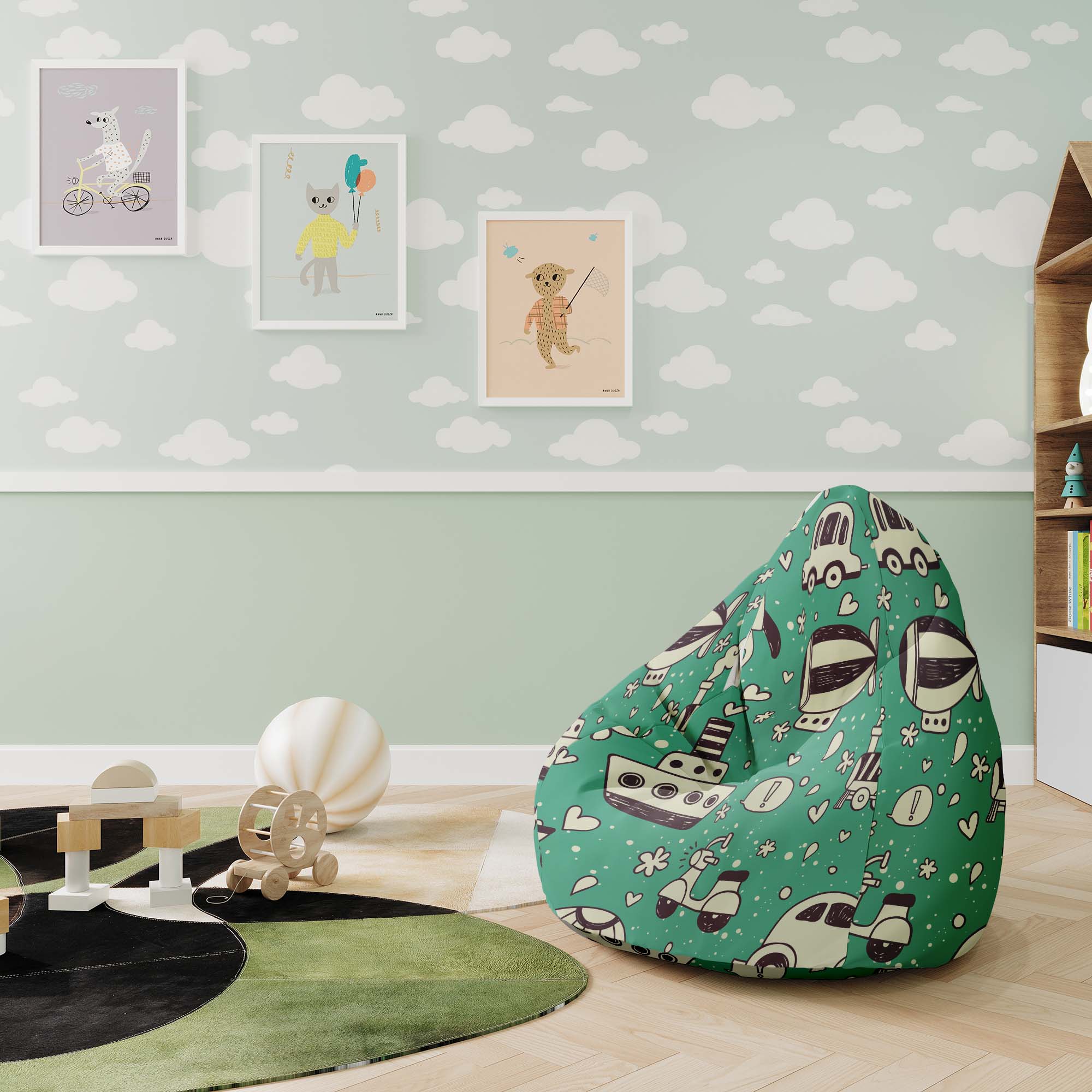 Sitzsack Pearshape Vintage Autos-M