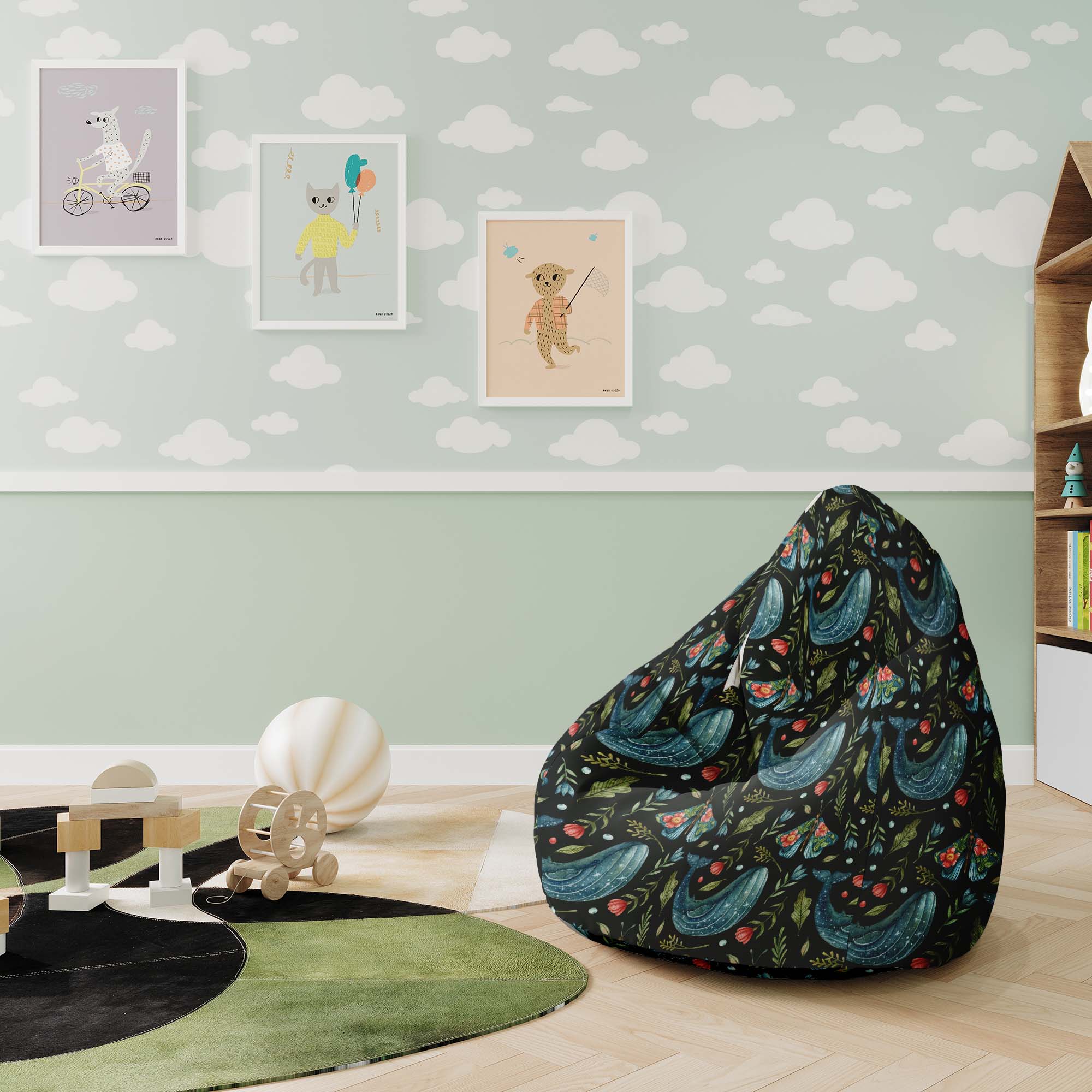Sitzsack Pearshape Wal und Fee