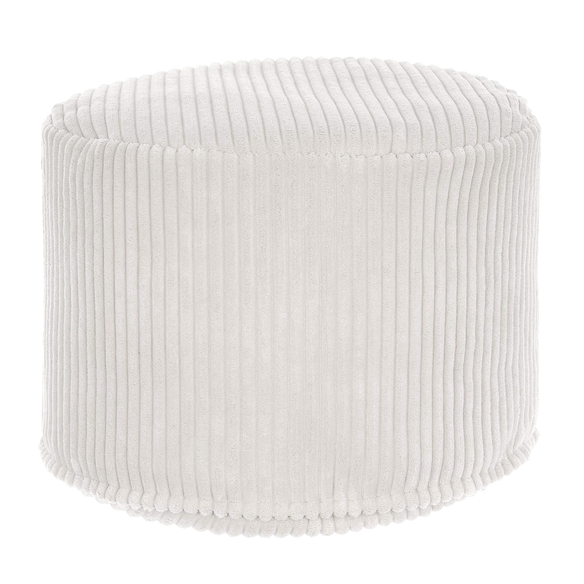 Round pouf footstool Lincoln White Dove-M