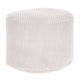 Round pouf footstool Lincoln White Dove-M