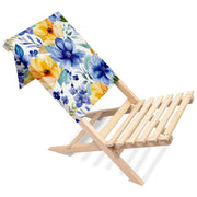 Klappbarer Strandstuhl Gelbe und blaue Blumen