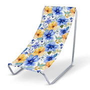Metallliegestuhl Gelb-blaue Blumen