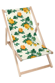 Holzliegestuhl Gelbe Rosen