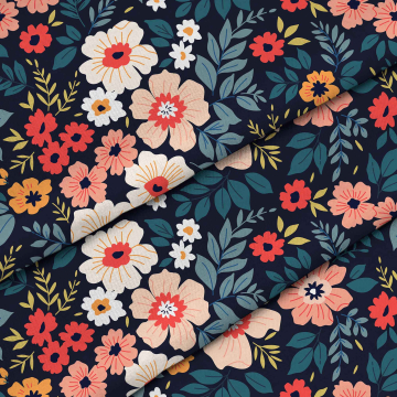 Stoff Colorful Flowers