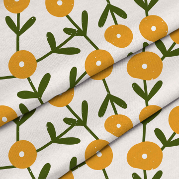 Stoff Scandinavian Green and Yellow