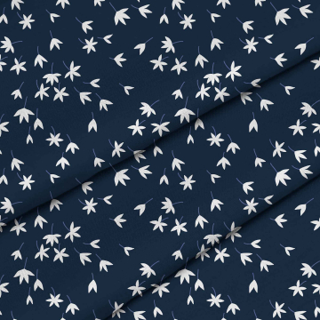 Stoff Navy Petal