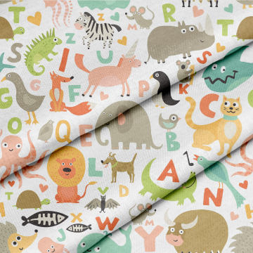 Stoff Alphabet Animals