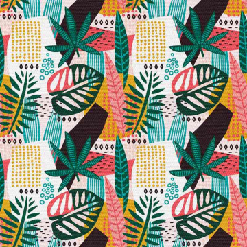 Stoff Abstract Monstera
