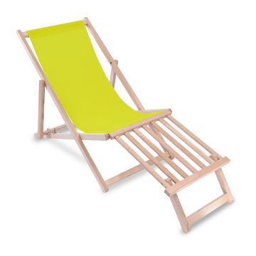 Holz Liegestuhl mit Holz-Fußstütz Lime