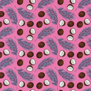 Stoff Coconuts on Pink