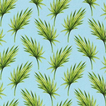 Stoff Leaves on Blue