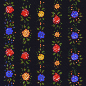 Stoff Flowers on Black