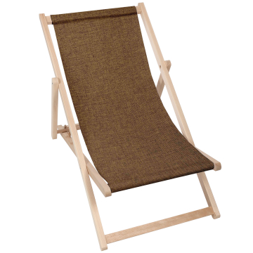 Holz liegestuhl Leinenimitat Cinnamon
