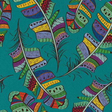 Stoff Colourful On Turquoise