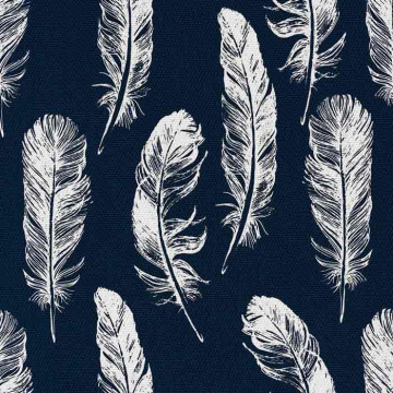 Stoff Large White Feathers