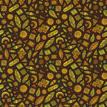 Stoff Boho leaves