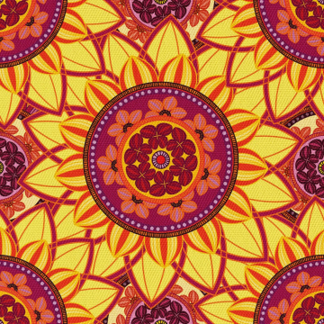 Stoff Boho Sunflower