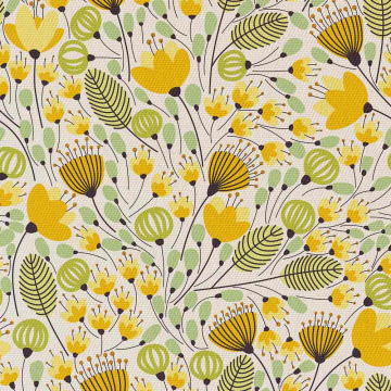 Stoff Yellow Flowers