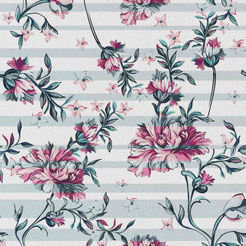 Stoff Flowers and Stripes