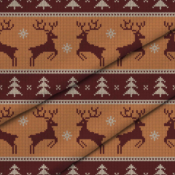 Stoff Brown Reindeer