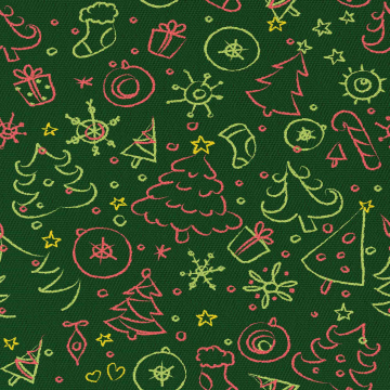 Stoff Drawing Christmas trees