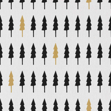 Stoff Black and Gold Christmas Trees