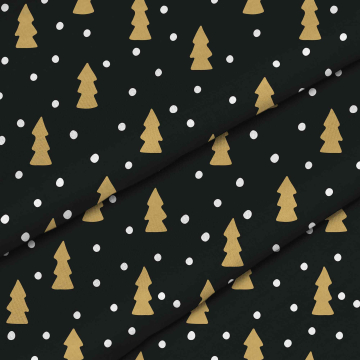 Stoff Golden Christmas Trees for Black