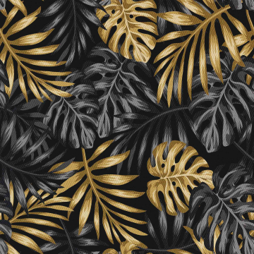 Stoff Golden Monstera