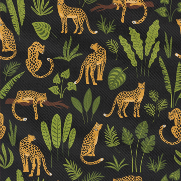 Stoff Panthers on a Black Background