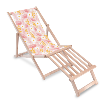 Holz Liegestuhl mit Holz-Fußstütz Flowerstore