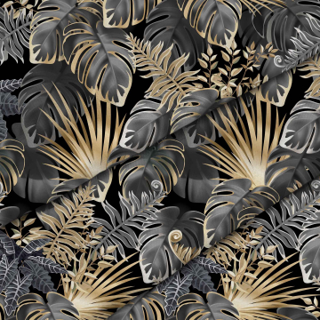 Stoff Dark Tropical Plants