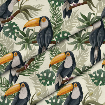 Stoff Toucans Jungle