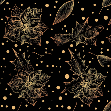 Stoff Christmas Vintage Flowers