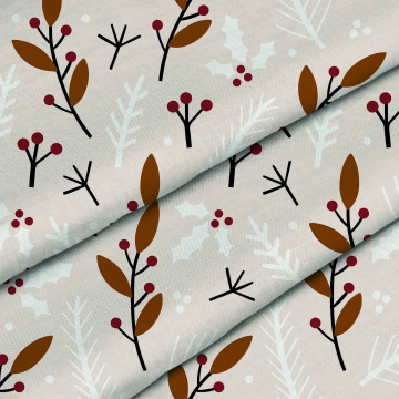Stoff Christmas Beige Pattern