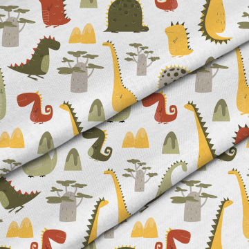 Stoff Cartoon Style Dinosaur