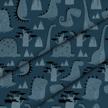 Stoff Dark Cartoon Style Dinosaur