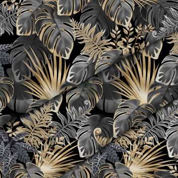 Stoff Dark Gold Leaves