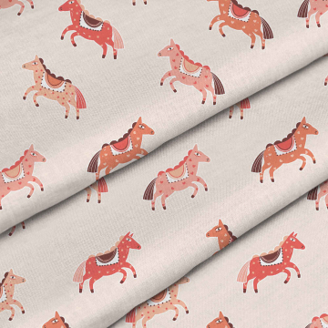 Stoff Pink Horses