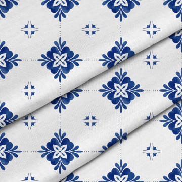 Stoff Blue Tiles