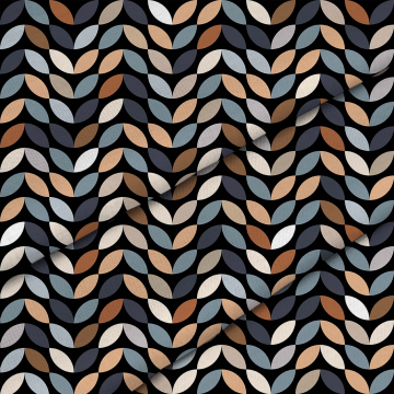 Stoff Retro Black Leafs