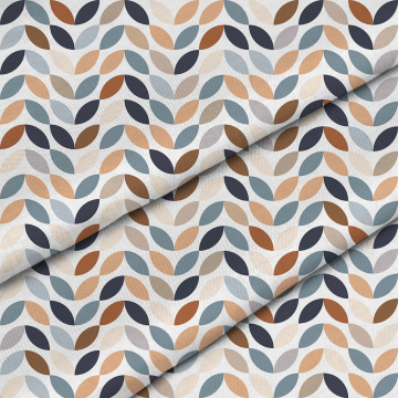 Stoff Retro White Leafs