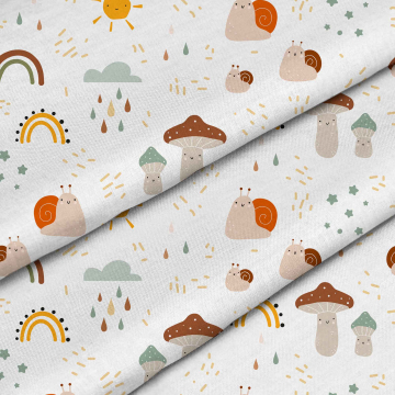 Stoff Autumn Mushroom