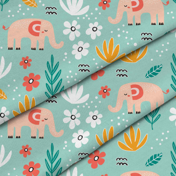 Stoff Elephant Morning
