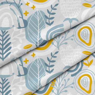 Stoff Grey Floral Pattern