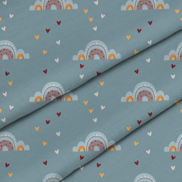 Stoff Rainbow and Hearts
