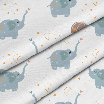 Stoff Blue Elephant